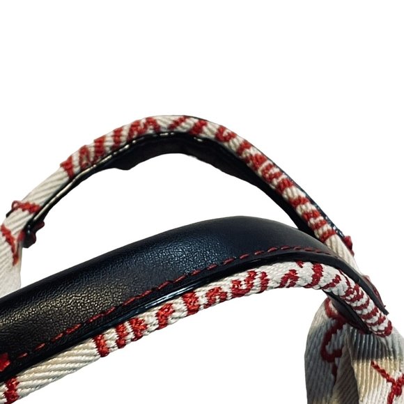 VICTORIA'S SECRET Black With Red Logo Canvas Weekender Tote Bag zips closed - Picture 3 of 9